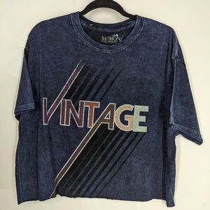 NWT TRUE VINTAGE Cropped Oversized Short Sleeve Tee